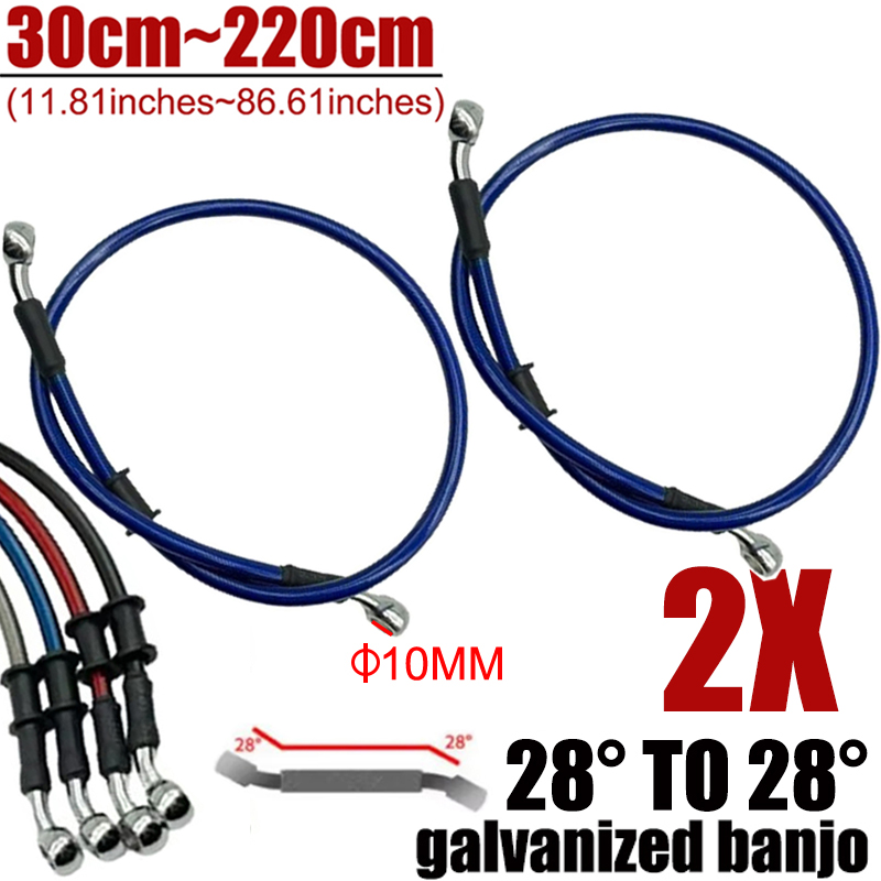 Motorcycle Brake Cable - 2X Universel 30cm-220cm 28 ° Câble