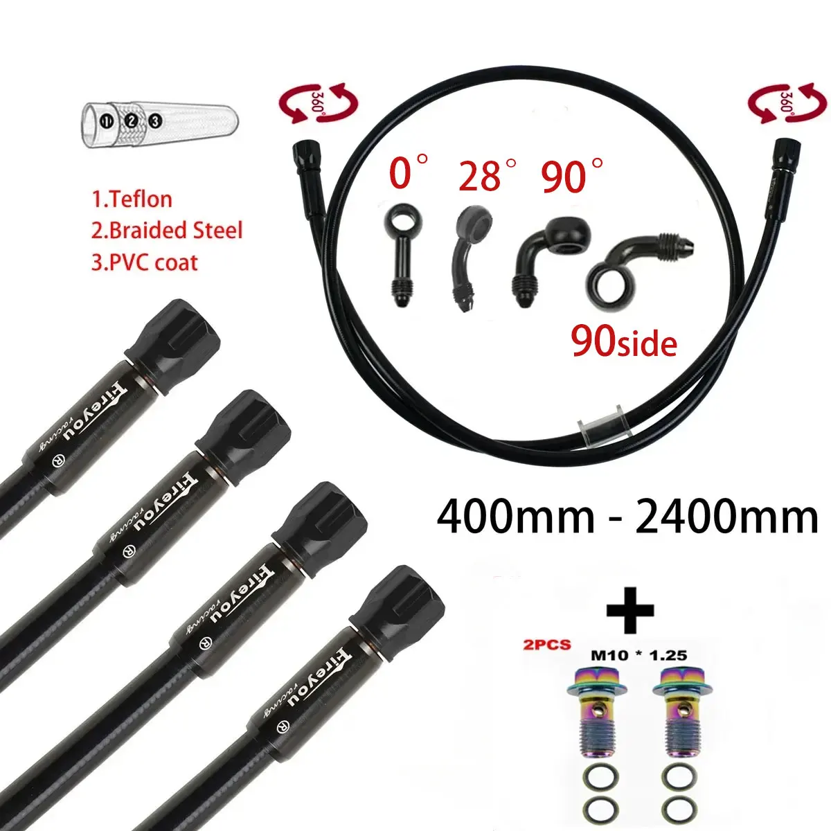 AN3 tuyau de frein tressé moto - Motorcycle Brake Cable avis et prix